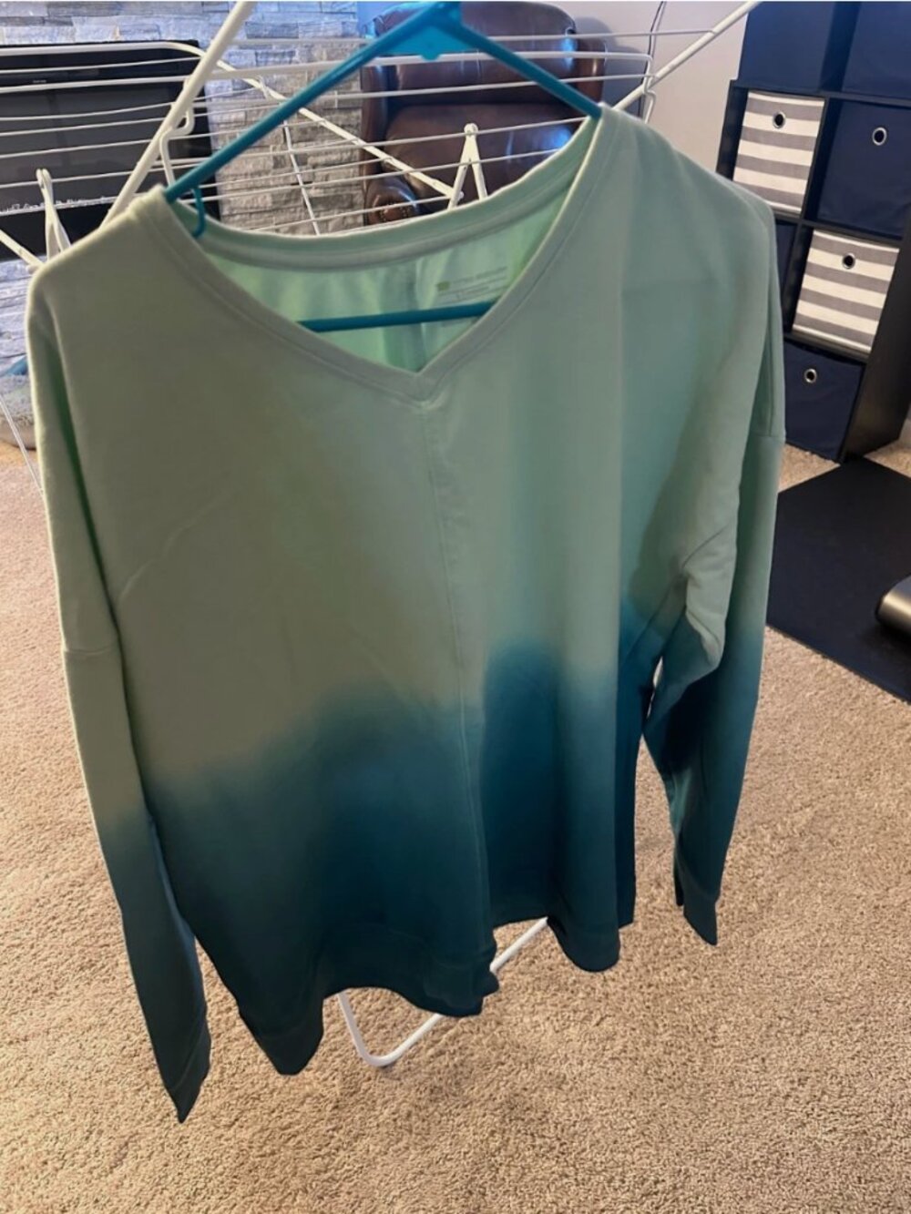 Tek Gear Ombre Fade Sweatshirt- Green- Large